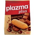Печенье Plazma плюс бисквитное с шоколадом 100г