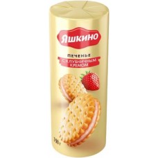 Печенье Яшкино с клубничным кремом 190г в магазинах Магнит