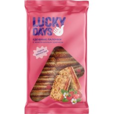 Сдобные палочки Lucky Days с земляничным джемом 370г в магазинах Магнит