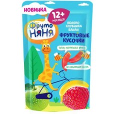 Кусочки фруктовые ФрутоНяня Яблоко клубника банан 15г в магазинах Магнит