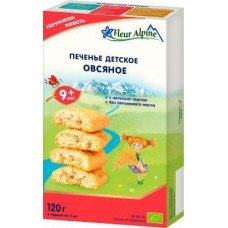 Печенье Fleur Alpine Organic овсяное растворимое с 9 месяцев 120г в магазинах Магнит