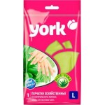 Перчатки хозяйственные York Алоэ с хлопковым напылением L