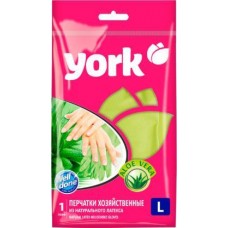 Перчатки хозяйственные York Алоэ с хлопковым напылением L в магазинах Магнит