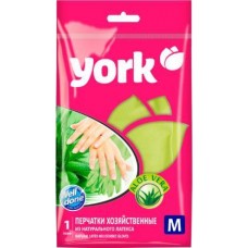 Перчатки хозяйственные York Алоэ с хлопковым напылением M в магазинах Магнит