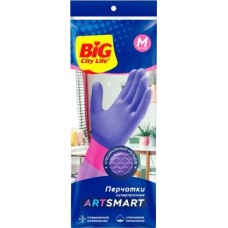 Перчатки латексные Big City Life с хлопковым напылением М в магазинах Магнит