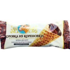 Крем-десерт Коровка из Кореновки Рожок вафельный с шоколадной варенкой 25% 40г в магазинах Магнит