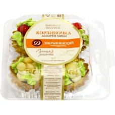 Пирожное Добрынинский Корзиночки ассорти 128г в магазинах Магнит
