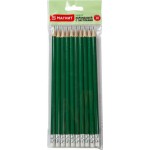 Карандаш НВ чернографитный с ластиком 10шт