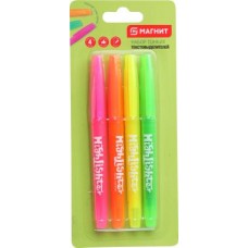 Набор тонких текстовыделителей Магнит 4шт в магазинах Магнит