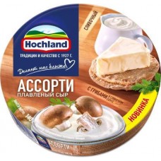 Сыр плавленый Hochland Ассорти сливки грибы 50% 140г в магазинах Магнит