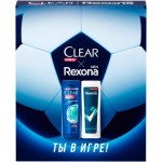 Подарочный набор Clear + Rexona Спорт Гель для душа 180мл + Шампунь 200мл Подарочный набор Clear + Rexona Спорт Гель для душа 180мл + Шампунь 200мл