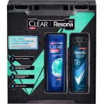 Подарочный набор Будь уверен Шампунь Clear Men 200мл Дезодорант Rexona Men 150мл