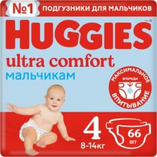 Подгузники для мальчиков Huggies Ultra Comfort размер 4 8-14кг 66шт в магазинах Магнит