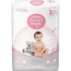 Подгузники Nani 3M 6-11кг 64шт в магазинах Магнит