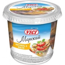 Коктейль из морепродуктов Vici в масле 360г в магазинах Магнит