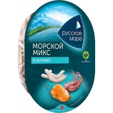 Коктейль морепродуктов Русское море Морской микс в заливке 180г в магазинах Магнит