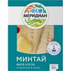 Минтай Меридиан отварной в желе 200г в магазинах Магнит