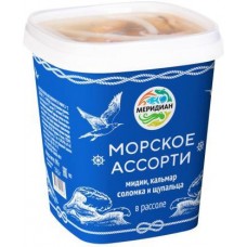 Морское ассорти Меридиан в рассоле 390г в магазинах Магнит