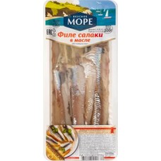 Салака Вкусное море слабосоленая филе без кожи в масле 200г в магазинах Магнит