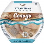 Сельдь Атлантика филе в масле малосольная 240г Сельдь Атлантика филе в масле малосольная 240г