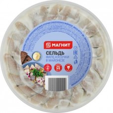 Сельдь Магнит филе-кусочки в майонезе 180г в магазинах Магнит
