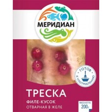 Треска Меридиан отварная в желе 200г в магазинах Магнит