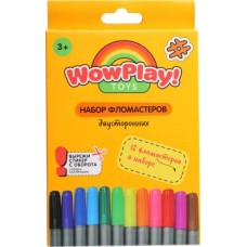 Набор 2-х сторонних фломастеров Wow Play 12шт в магазинах Магнит