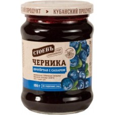 Черника Стоевъ протёртая с сахаром 280г в магазинах Магнит