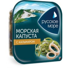 Морская капуста Санта Бремор маринованная с кальмарами 200г в магазинах Магнит