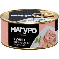 Филе-кусочки тунца Магуро натуральные 170г в магазинах Магнит