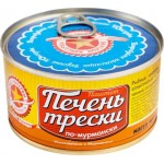 Печень трески Вкусные Консервы По-мурмански 185г Печень трески Вкусные Консервы По-мурмански 185г