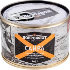 Сайра Доброфлот с добавлением масла 245г в магазинах Магнит