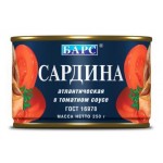Сардина Барс в томатном соусе Гост 250г