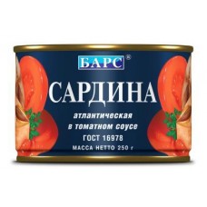 Сардина Барс в томатном соусе Гост 250г в магазинах Магнит