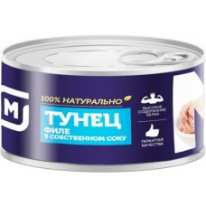 Тунец Магнит филе в собственном соку 185г в магазинах Магнит