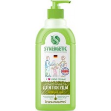 Средство для мытья посуды фруктов и детских игрушек Synergetic Зеленый чай 1л в магазинах Магнит