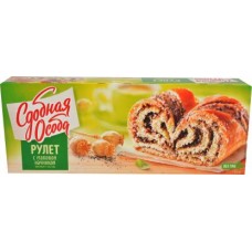 Рулет Сдобная особа с маковой начинкой 400г в магазинах Магнит