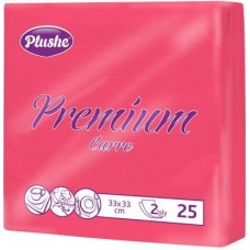 Бумажные салфетки Plushe Premium 2 слоя 33 х 33см 25л в магазинах Магнит