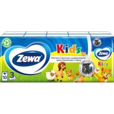 Детские Платочки Бумажные Носовые Zewa Kids 3 слоя 10шт*10 в магазинах Магнит