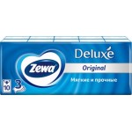 Платочки бумажные носовые Zewa Deluxe 3 слоя 10 штХ10уп