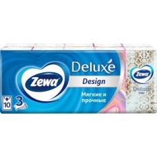 Платочки бумажные носовые Zewa Deluxe Design 3 слоя 10*10шт в магазинах Магнит