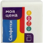 Салфетки бумажные Моя цена однослойные белые 90шт/100шт
