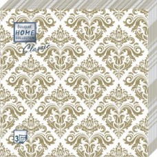 Салфетки Home Collection Золотой бумажные с орнаментом 33*33см 3 слоя 20шт в магазинах Магнит