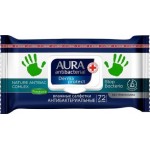 Влажные салфетки Aura Antibacterial Derma Protec Антибактериальные 72шт