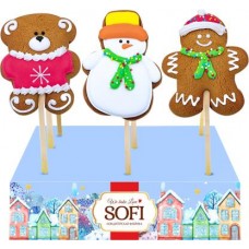 Имбирный пряник Sofi на палочке с глазурью 45г в ассортименте в магазинах Магнит