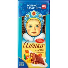 Шоколад Аленка молочный с карамелью и манго 90г в магазинах Магнит