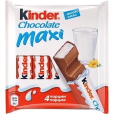 Шоколад Kinder Chocolate Maxi с молочной начинкой 4шт*21г в магазинах Магнит