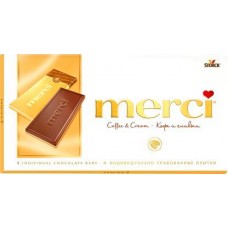Шоколад Merci Молочный Кофе и Сливки 100г в магазинах Магнит