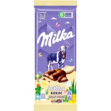Шоколад Milka Bubbles Молочный пористый с кокосовой начинкой 97г в магазинах Магнит