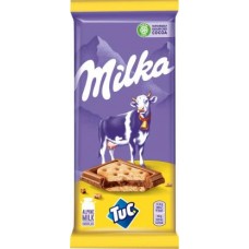 Шоколад Milka Молочный с соленым крекером TUC 87г в магазинах Магнит